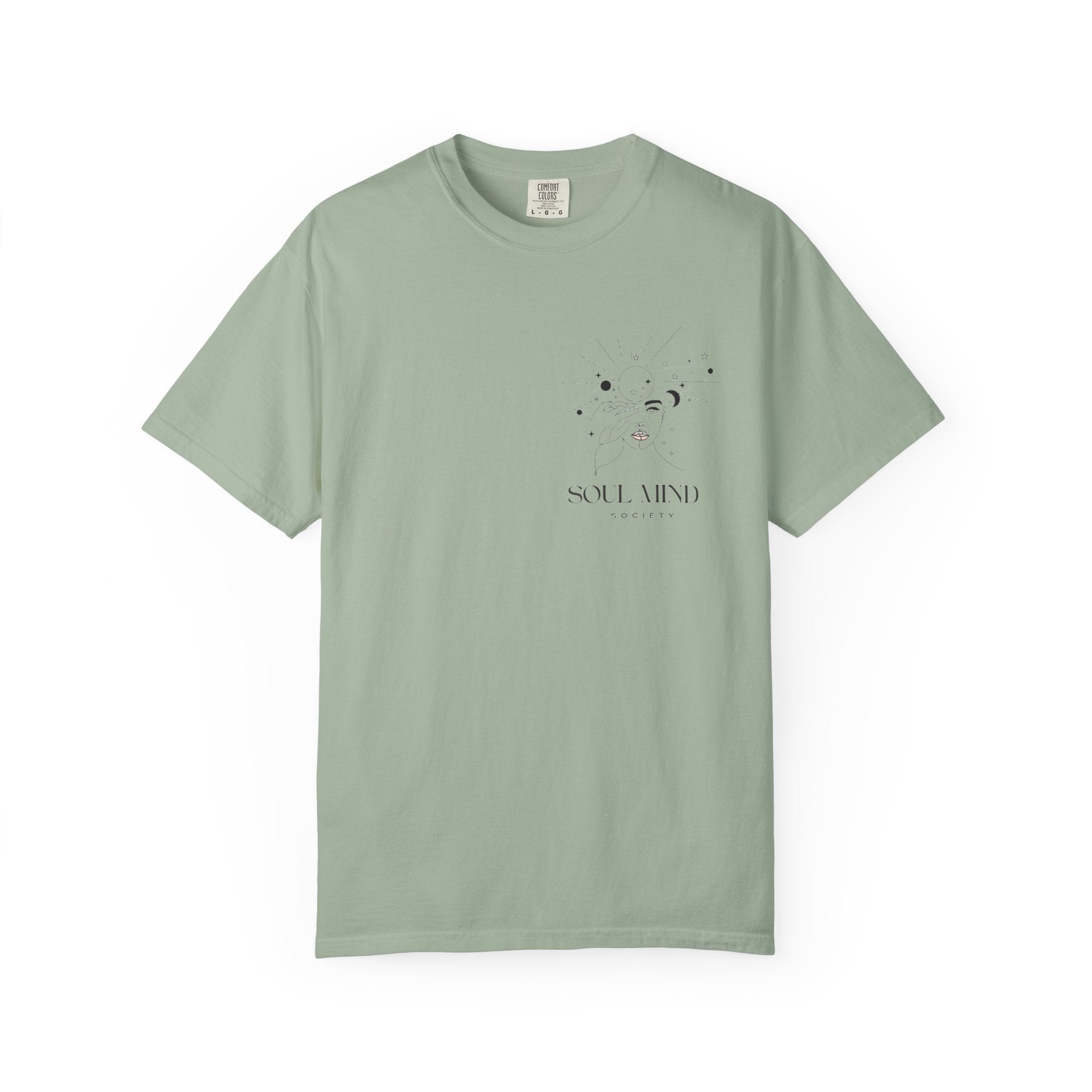Soul Mind galactic skull illustration T-Shirt | spiritual logo tee