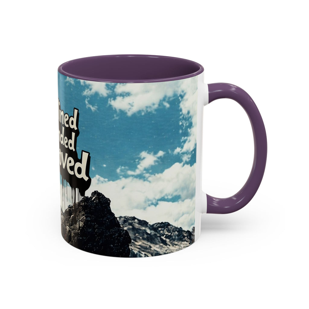 Disciplined, Grounded & Unmoved Coffee Mug — Motivational Mountain Accent Mug (11/15oz)