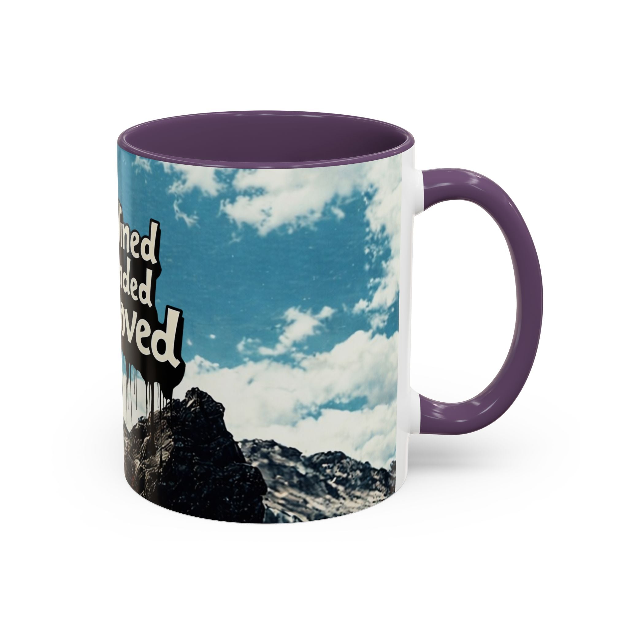 Disciplined, Grounded & Unmoved Coffee Mug — Motivational Mountain Accent Mug (11/15oz)