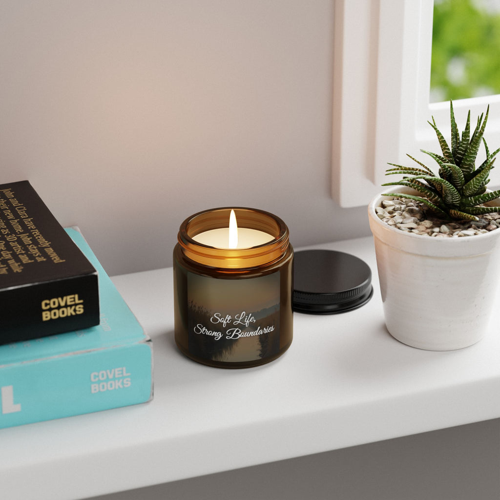 Soy Candle — "Soft Life, Strong Boundaries" Amber Jar (Multi-Size)