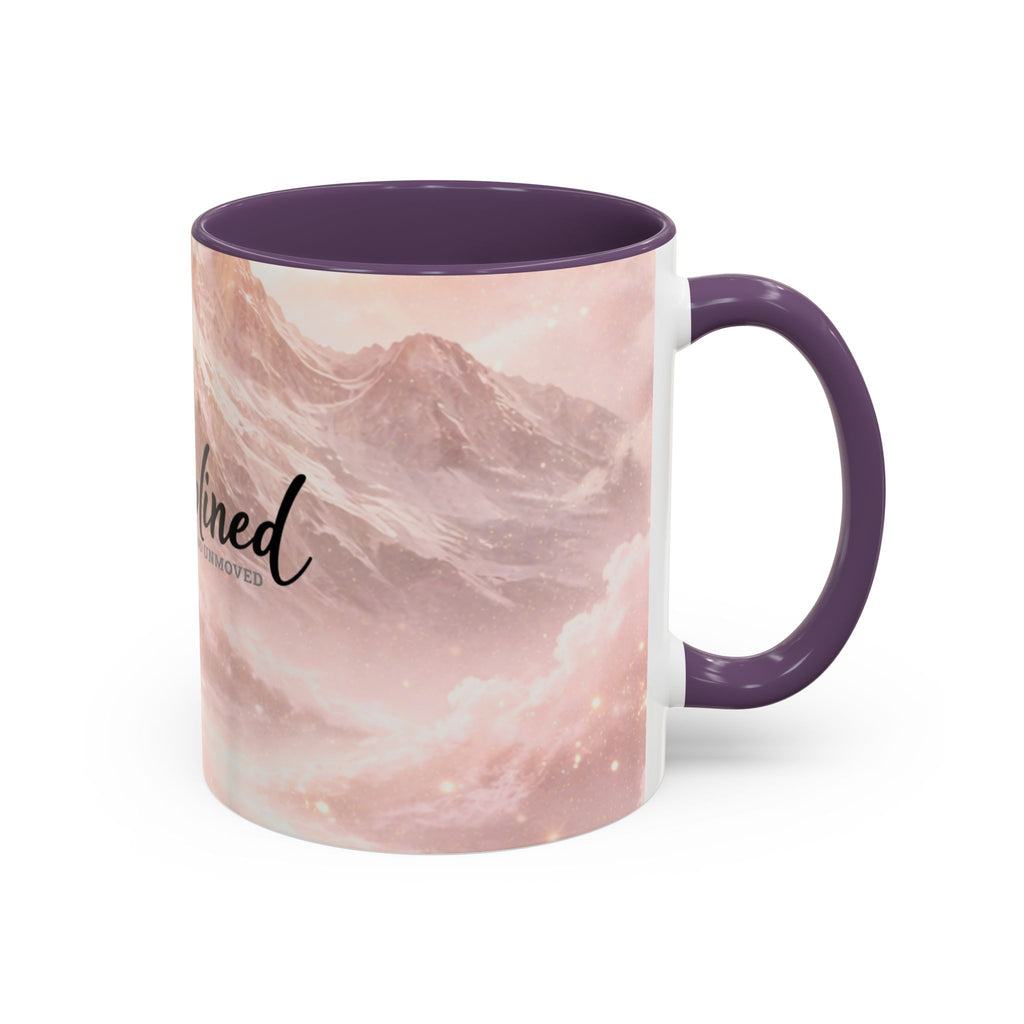Disciplined Accent Coffee Mug — 'Disciplined: Grounded and Unmoved' Inspirational Pink Marble Ceramic Mug