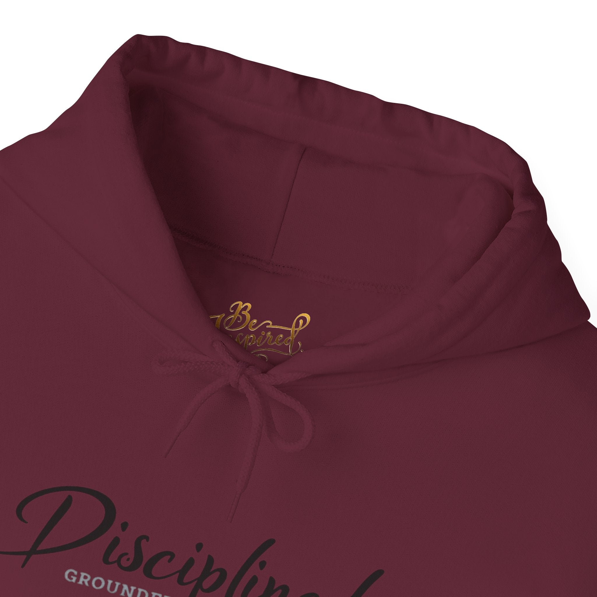 Disciplined Script Hoodie — Inspirational Minimalist Motivational Pullover