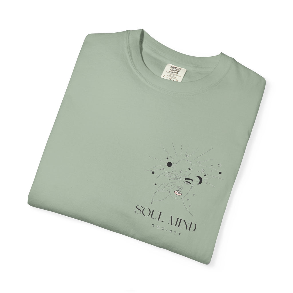 Soul Mind galactic skull illustration T-Shirt | spiritual logo tee