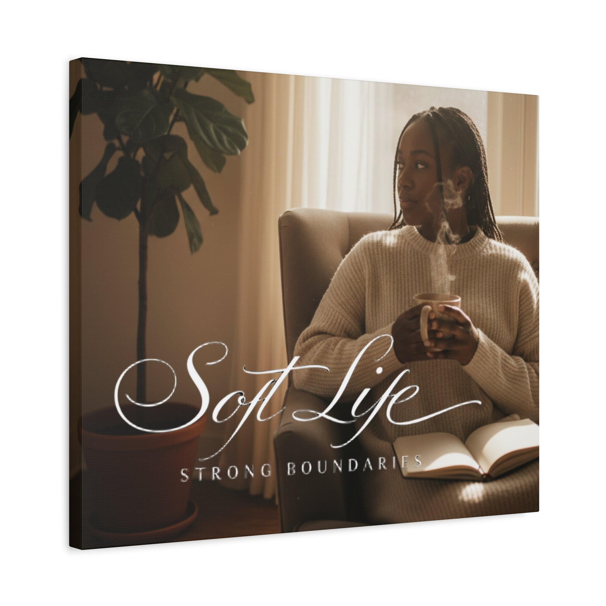 Matte Stretched Canvas - Woman 1 Cozy Reading Moment Wall Art