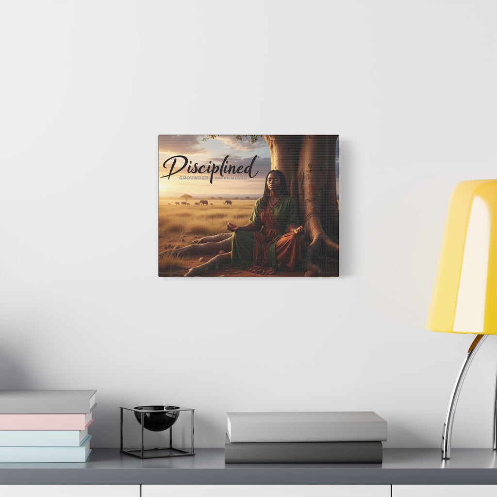 Disciplined Meditation Canvas Print — "Grounded and Unmoved" Wall Art