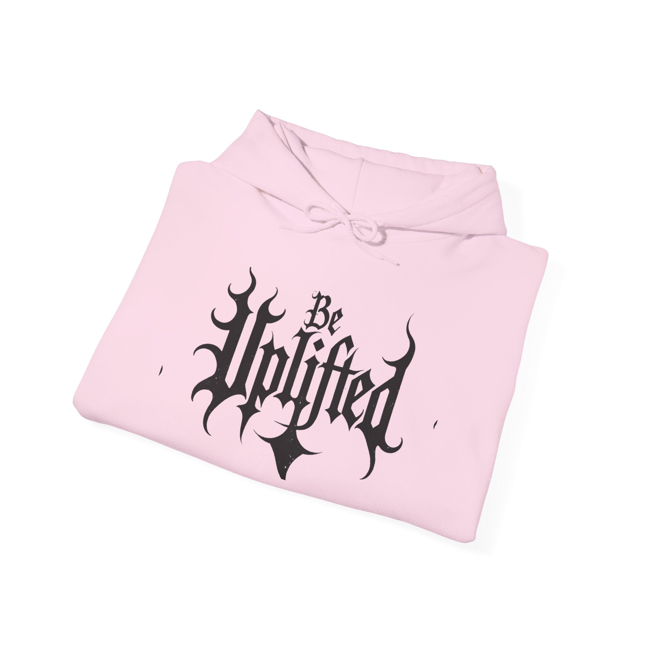 Be Uplifted hoodie | Gothic script cross design
