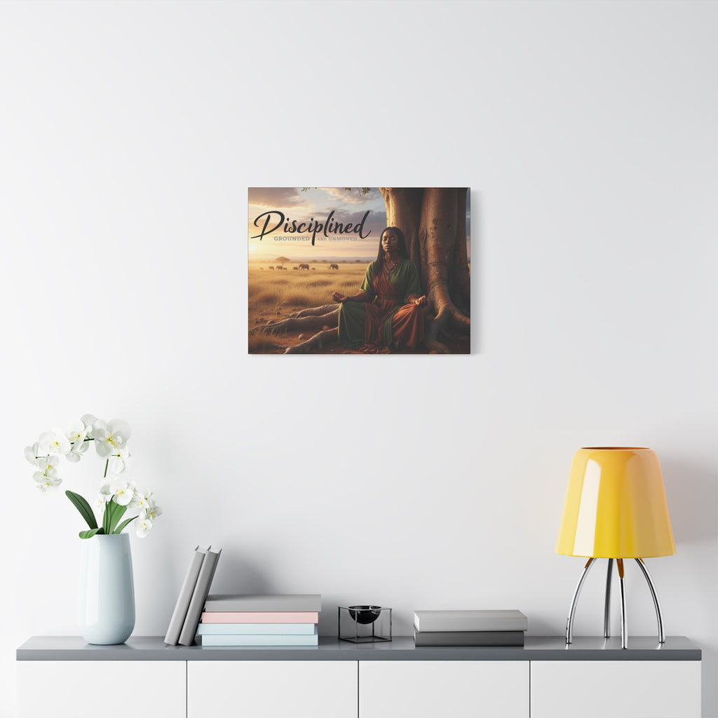 Disciplined Meditation Canvas Print — "Grounded and Unmoved" Wall Art