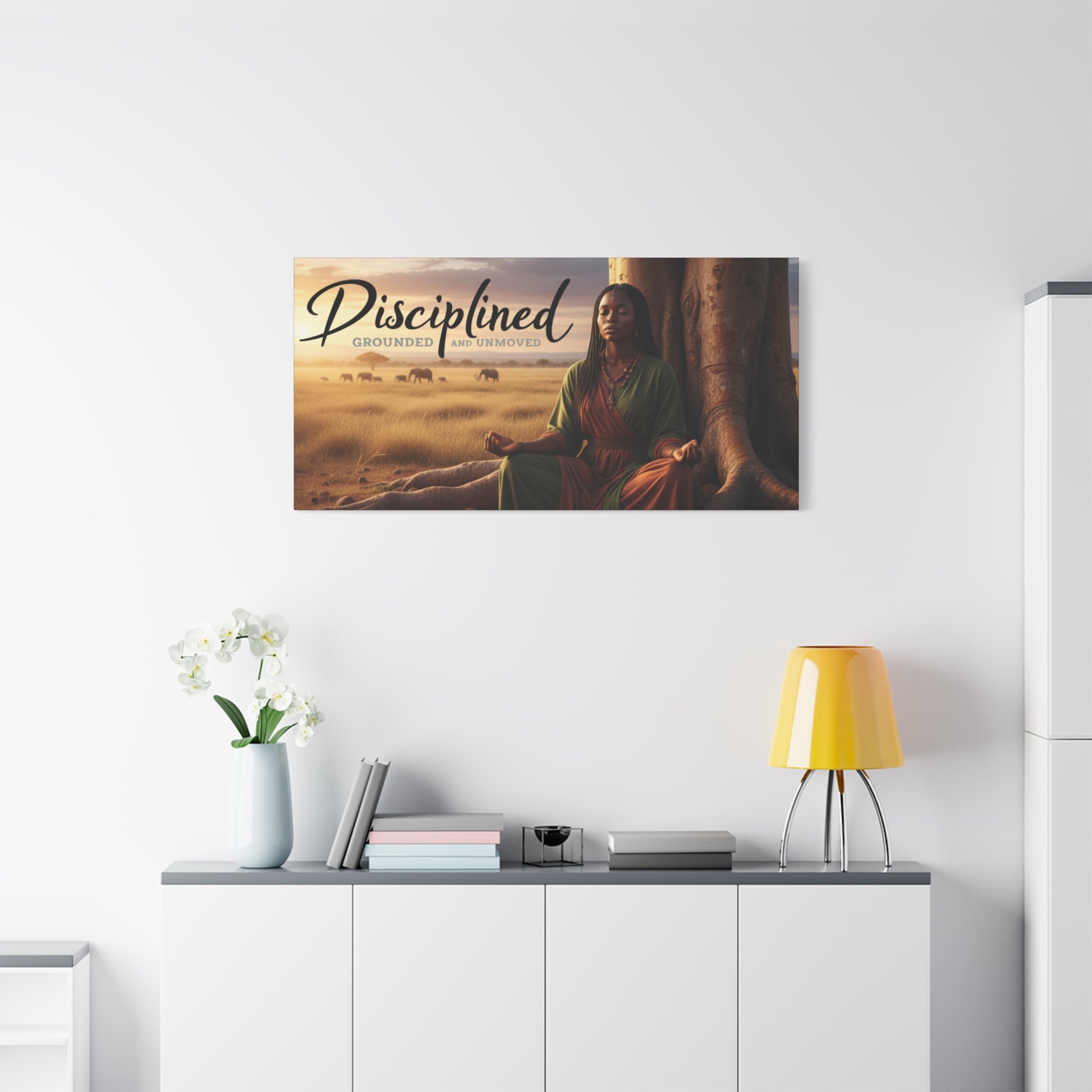 Disciplined Meditation Canvas Print — "Grounded and Unmoved" Wall Art