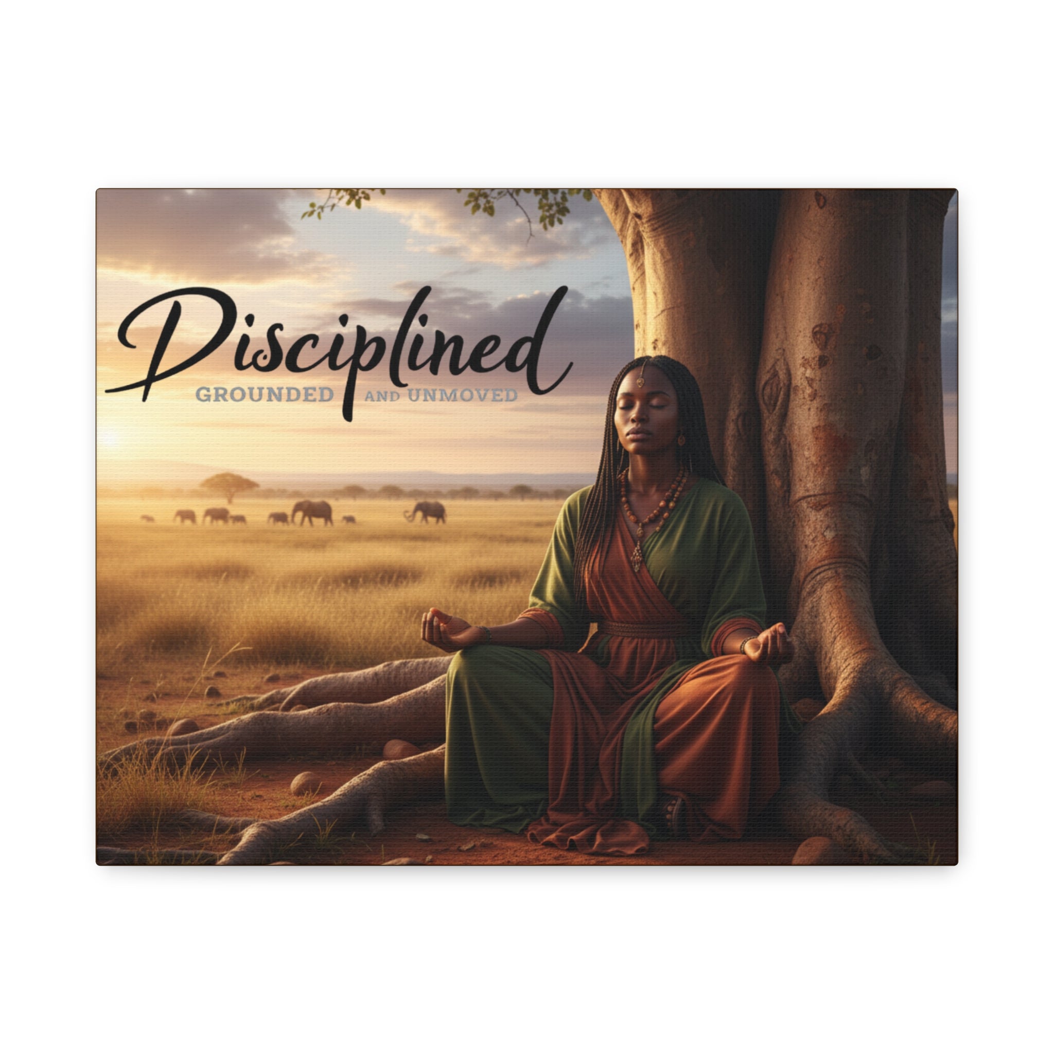 Disciplined Meditation Canvas Print — "Grounded and Unmoved" Wall Art