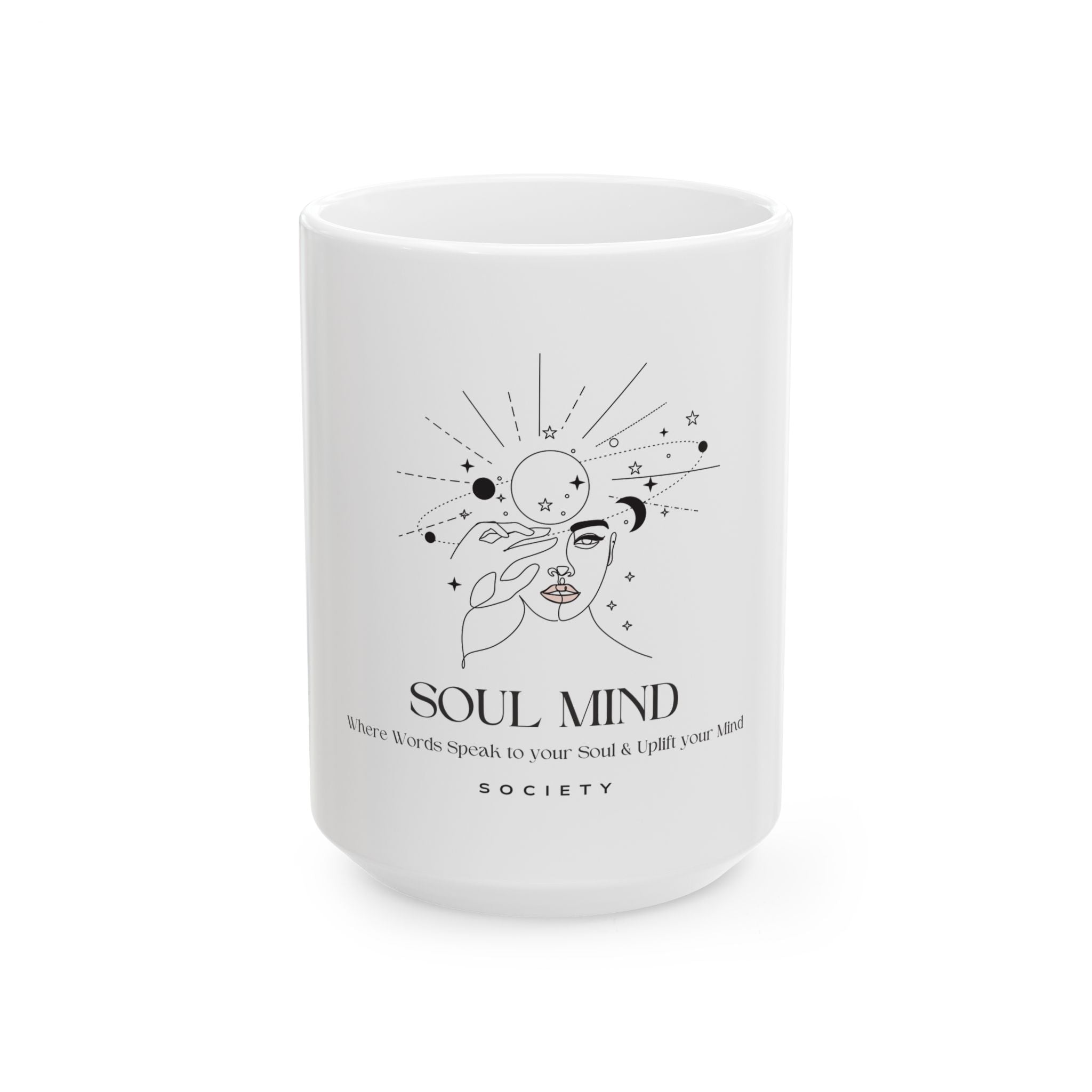 Soul Mind celestial face mug | spiritual astrology ceramic mug