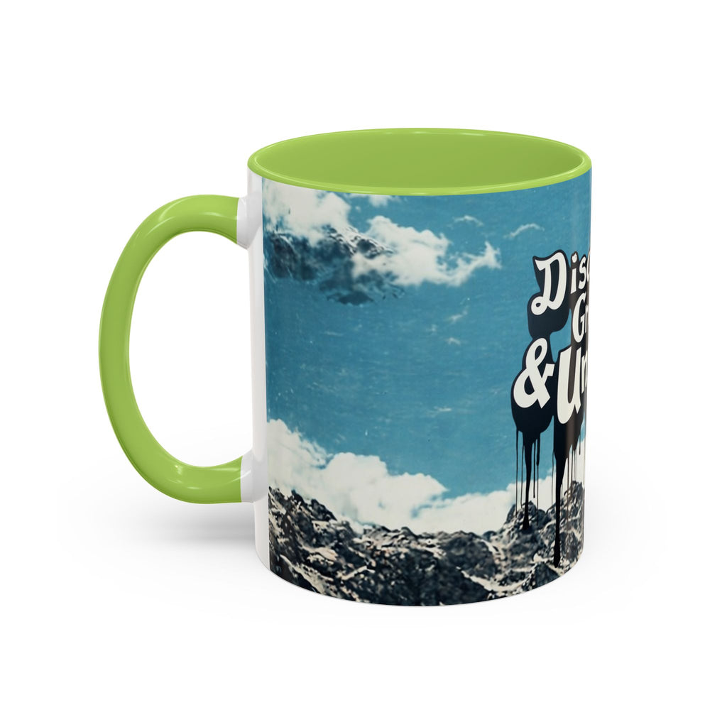 Disciplined, Grounded & Unmoved Coffee Mug — Motivational Mountain Accent Mug (11/15oz)