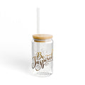 Be Uplifted typography sipper glass | 16oz bamboo lid tumbler