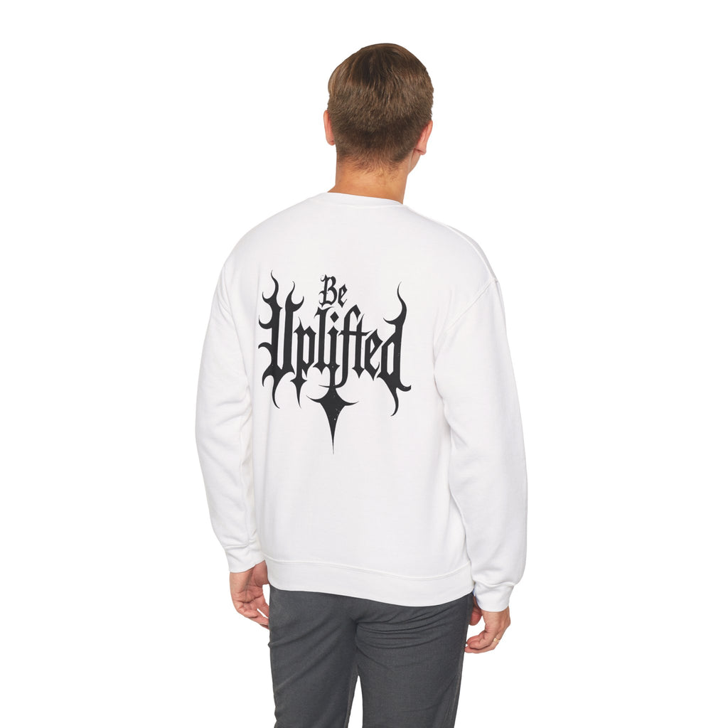 Be Uplifted Back Graphic Crewneck Sweatshirt | Soli Mind Front Logo