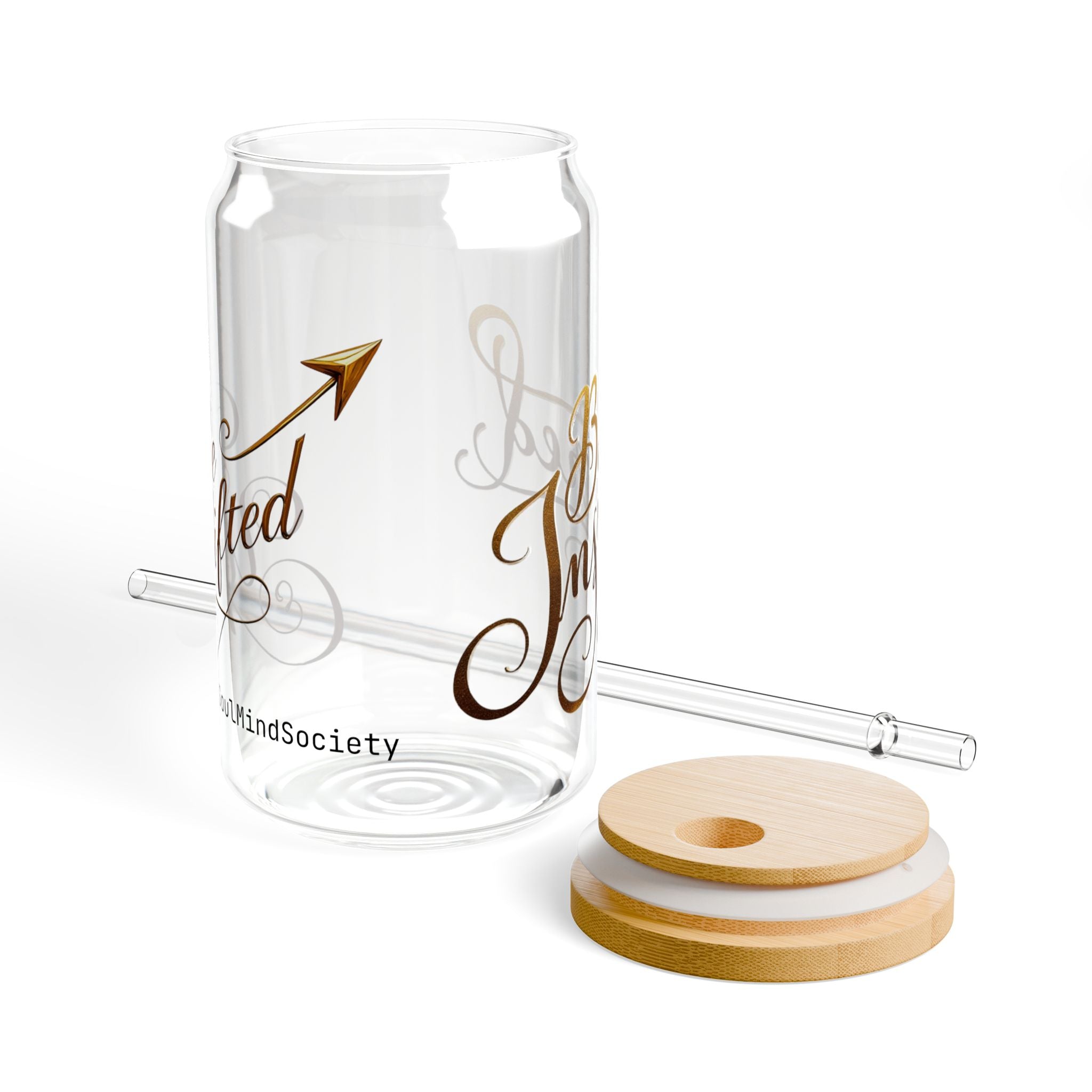 Be Uplifted typography sipper glass | 16oz bamboo lid tumbler