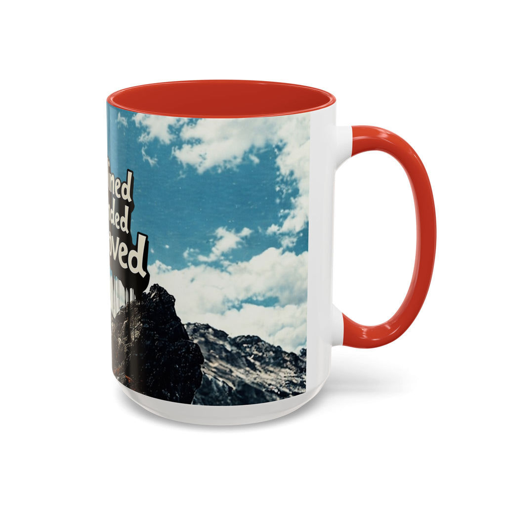 Disciplined, Grounded & Unmoved Coffee Mug — Motivational Mountain Accent Mug (11/15oz)