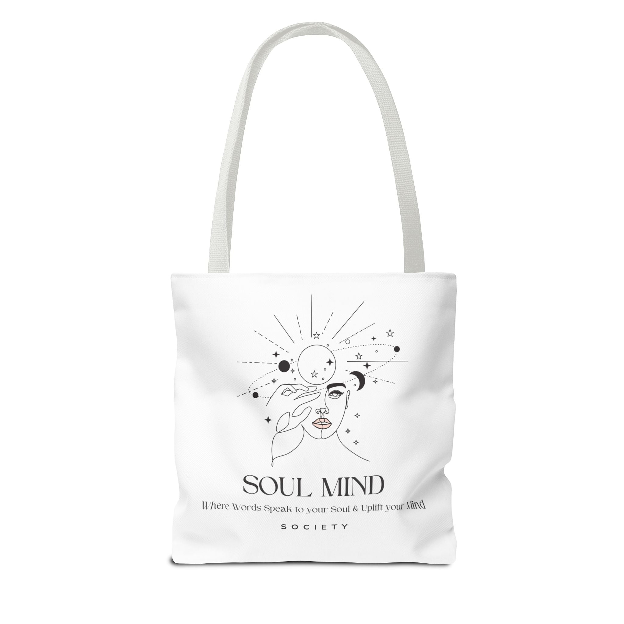 Be Uplifted script airplane Tote Bag | Soul Mind minimalist face Tote Bag