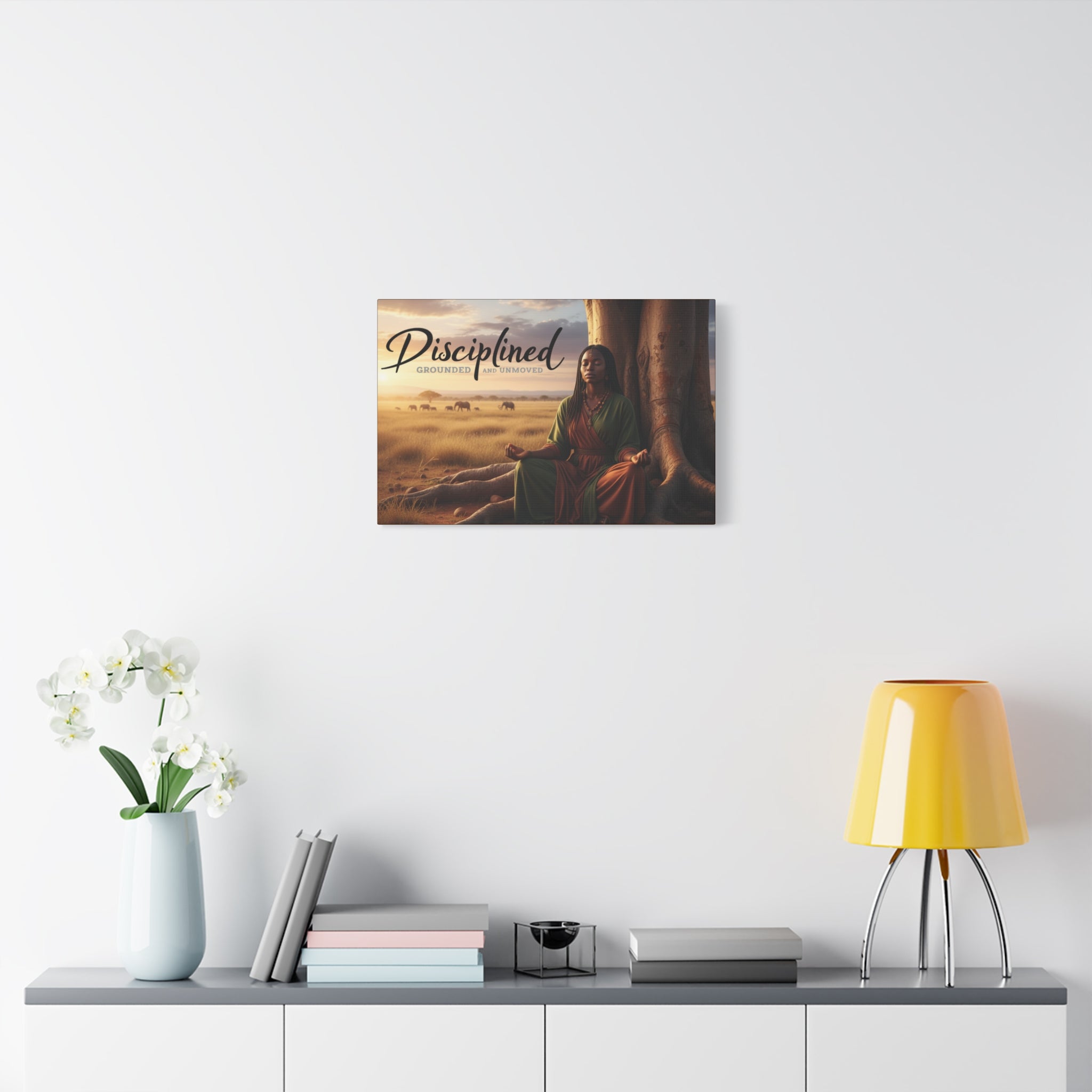 Disciplined Meditation Canvas Print — "Grounded and Unmoved" Wall Art