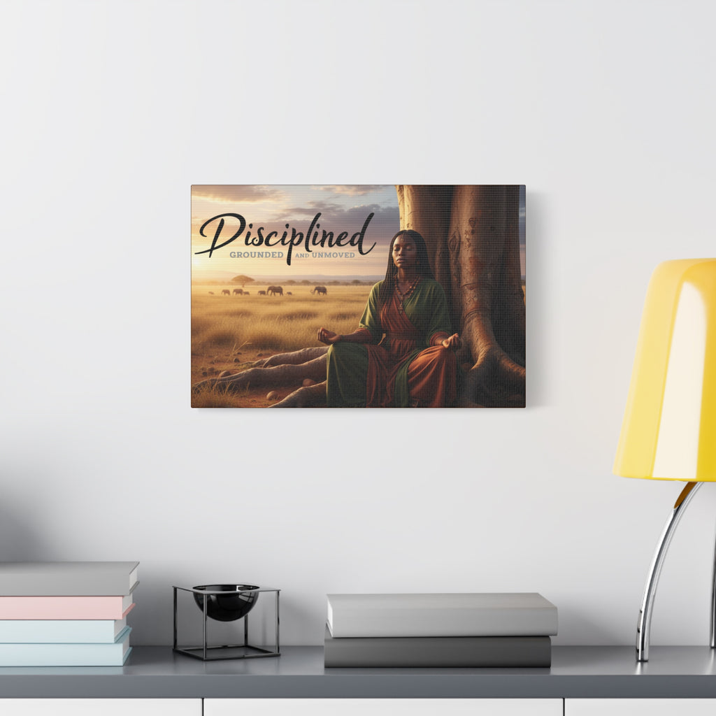 Disciplined Meditation Canvas Print — "Grounded and Unmoved" Wall Art