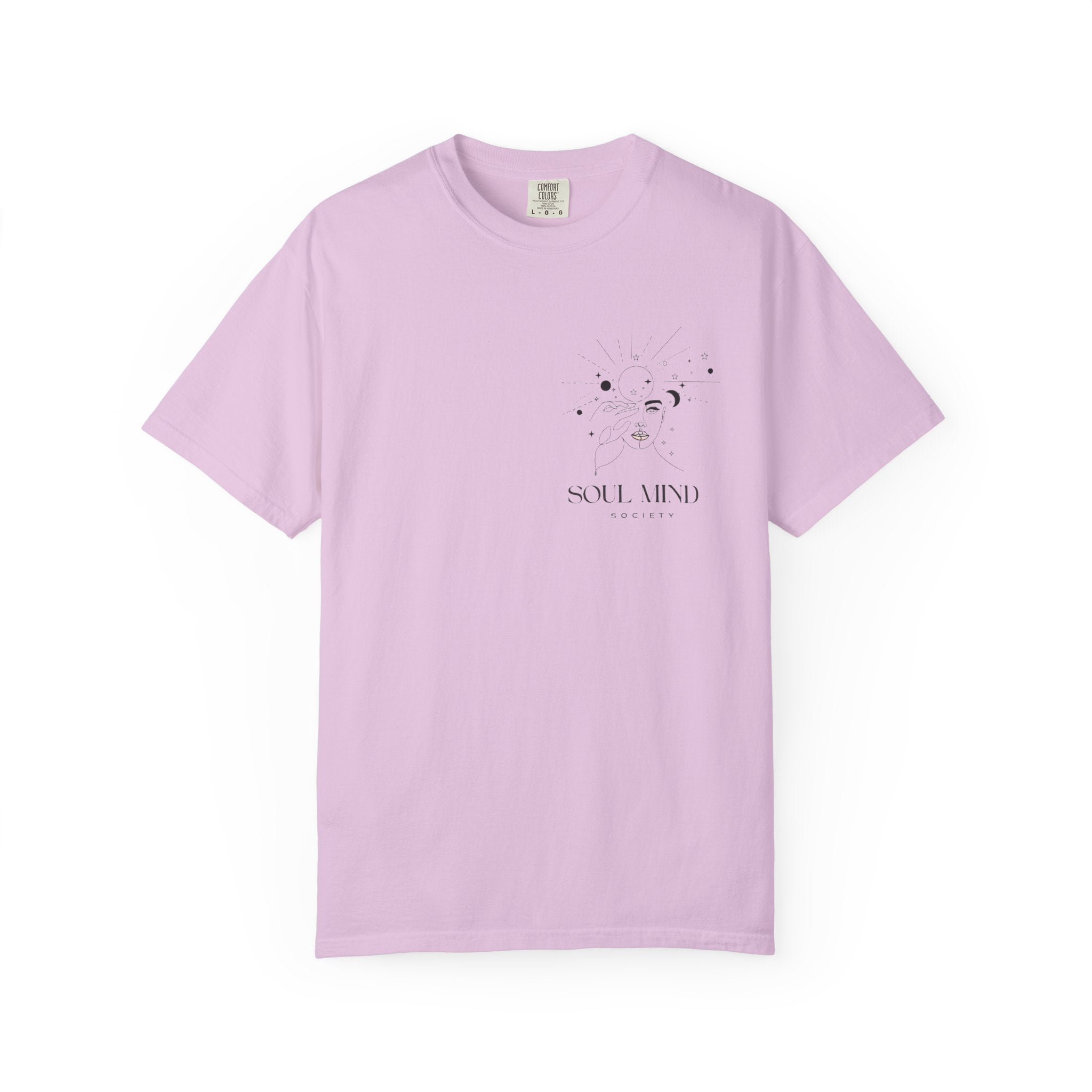 Soul Mind galactic skull illustration T-Shirt | spiritual logo tee