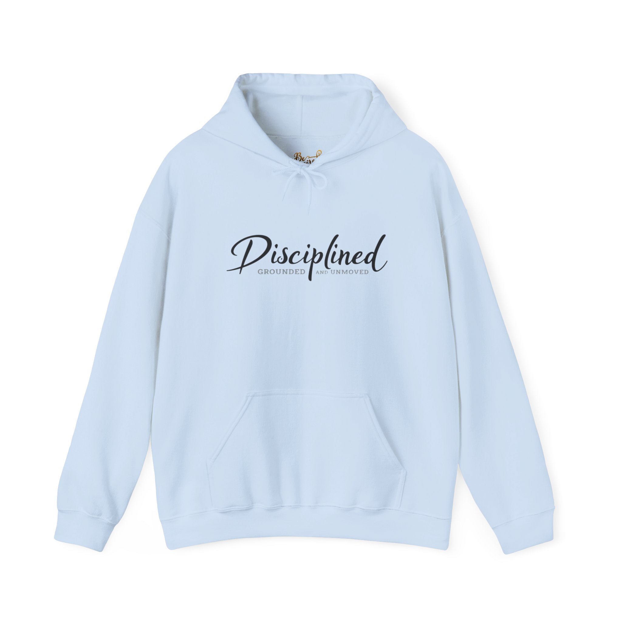 Disciplined Script Hoodie — Inspirational Minimalist Motivational Pullover