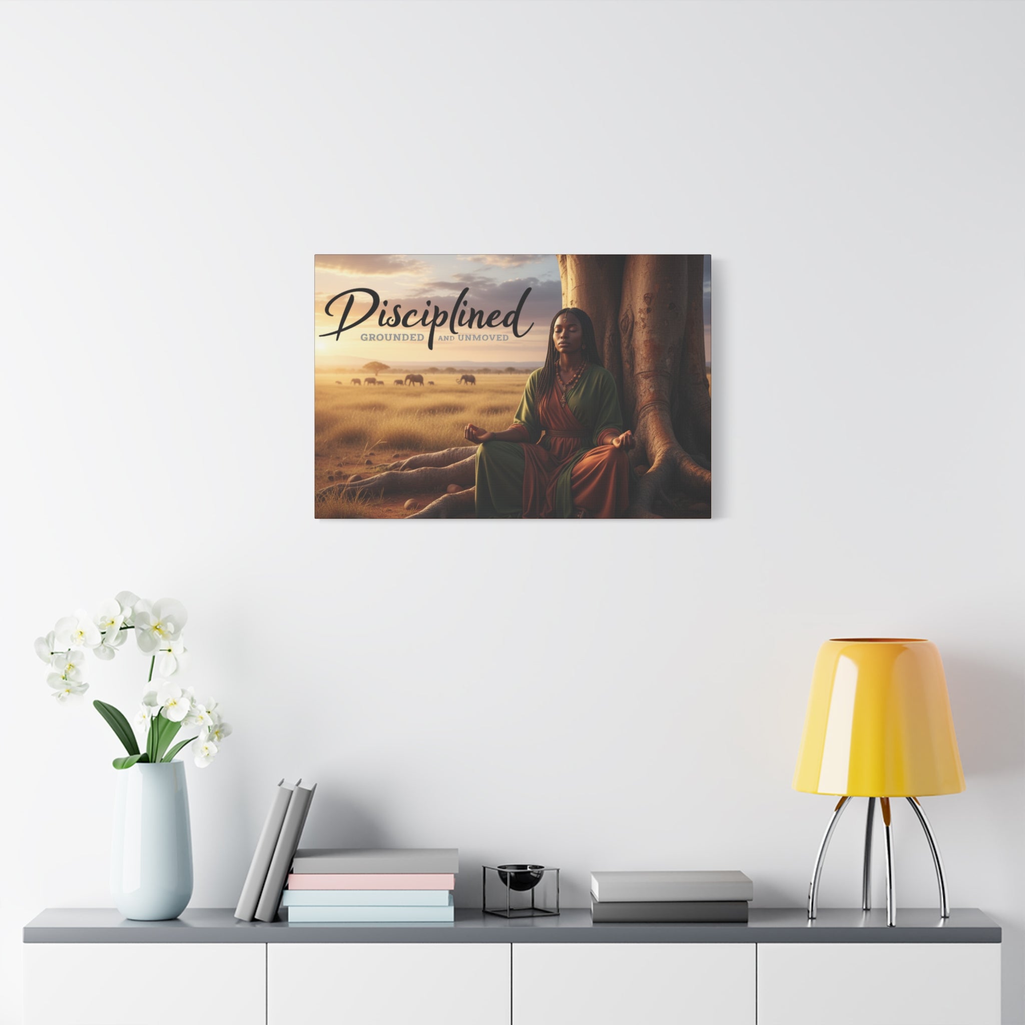 Disciplined Meditation Canvas Print — "Grounded and Unmoved" Wall Art