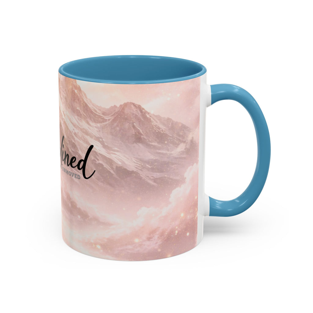 Disciplined Accent Coffee Mug — 'Disciplined: Grounded and Unmoved' Inspirational Pink Marble Ceramic Mug