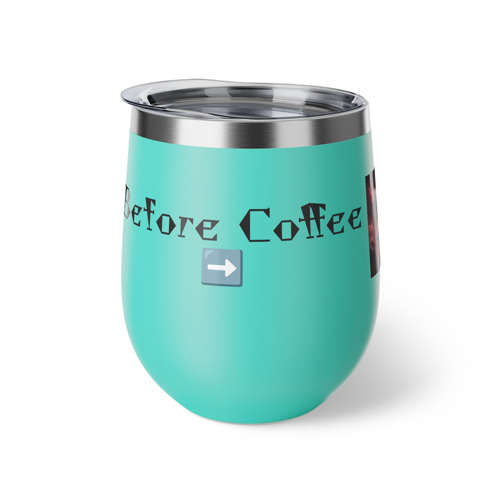 Before Coffee/ After Coffee Dragon Image Tumbler | 12oz Insulated Cup