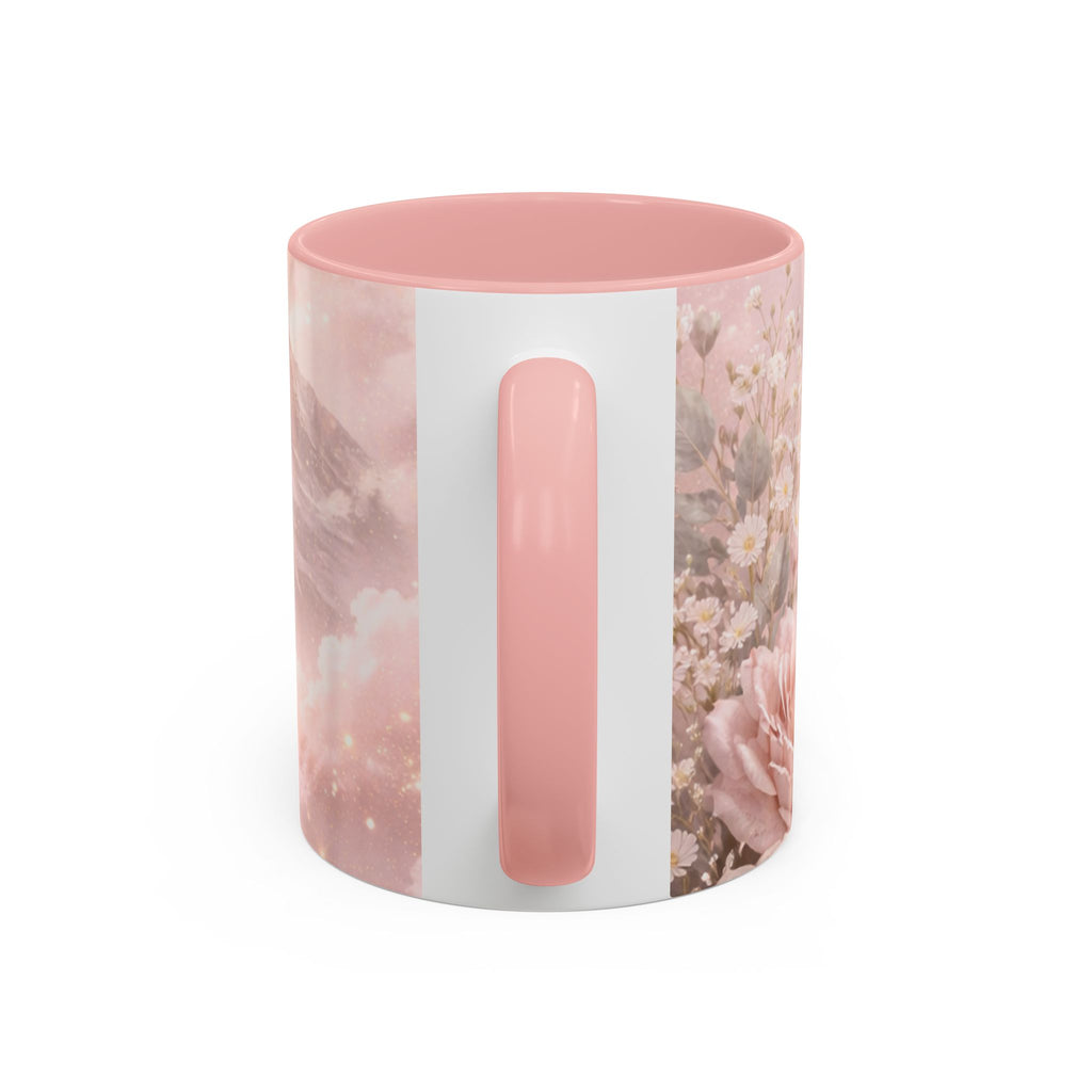 Disciplined Accent Coffee Mug — 'Disciplined: Grounded and Unmoved' Inspirational Pink Marble Ceramic Mug