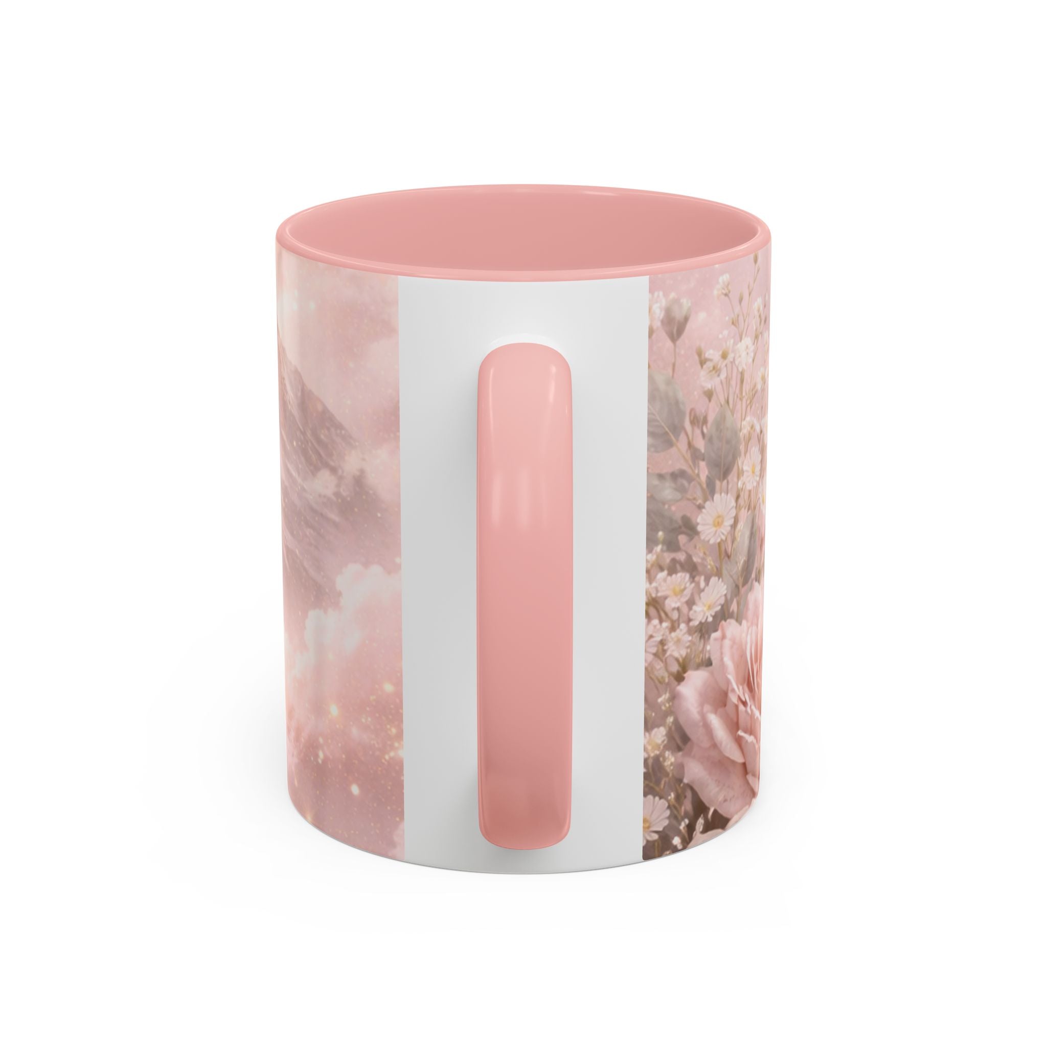 Disciplined Accent Coffee Mug — 'Disciplined: Grounded and Unmoved' Inspirational Pink Marble Ceramic Mug