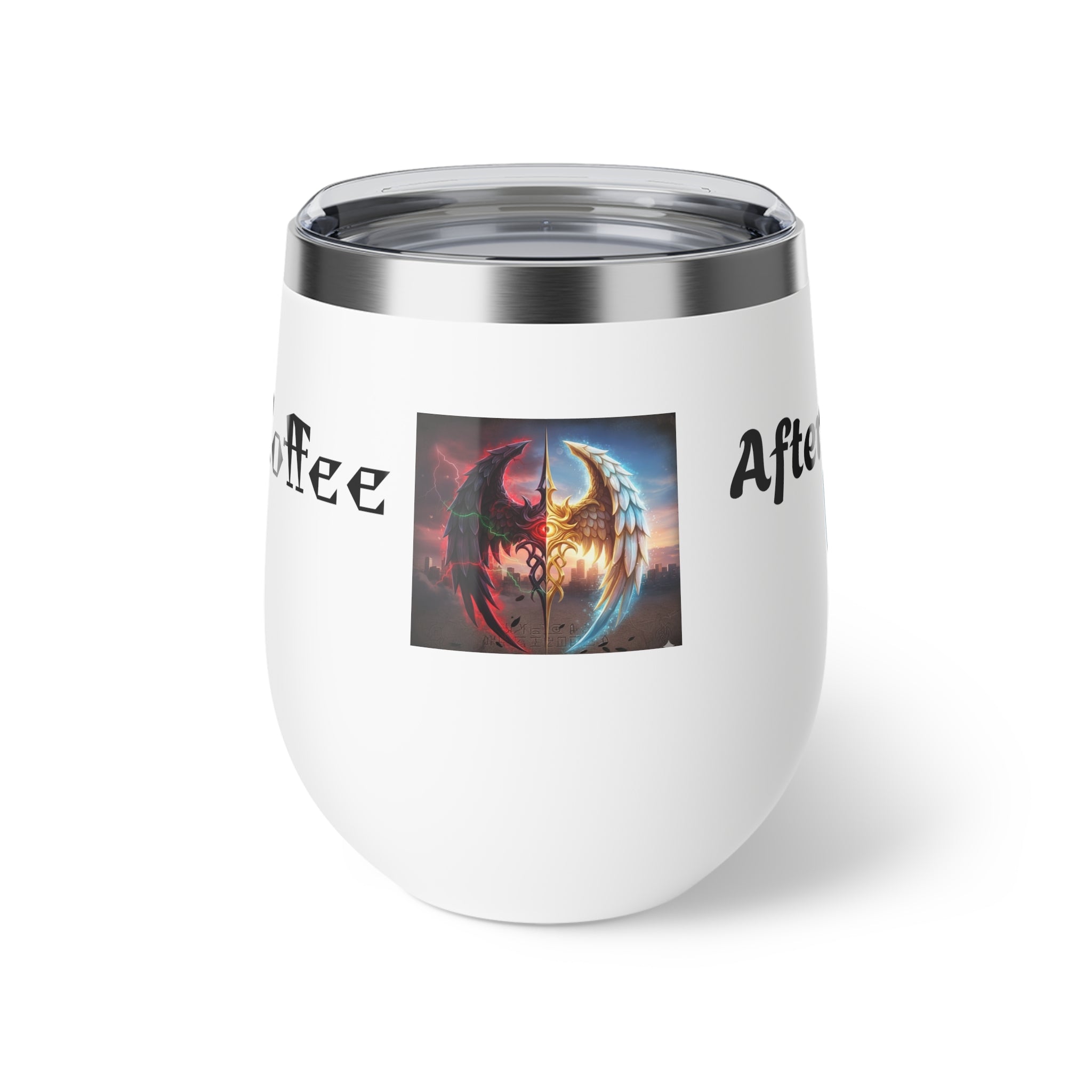 Before Coffee/ After Coffee Dragon Image Tumbler | 12oz Insulated Cup
