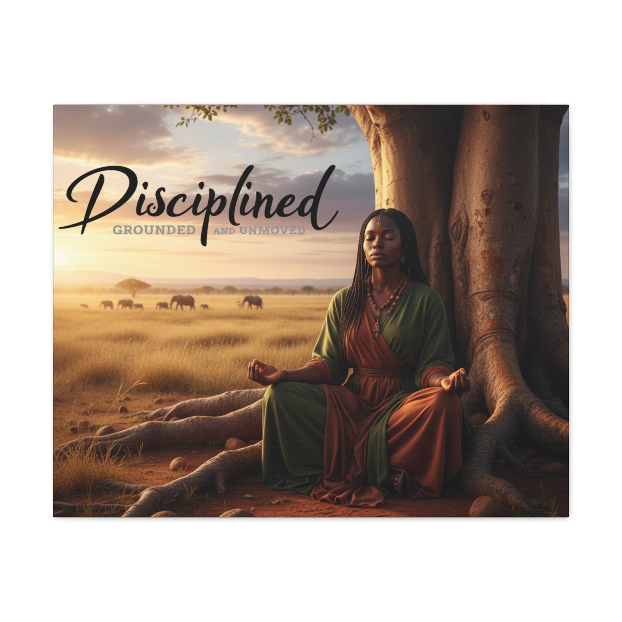 Disciplined Meditation Canvas Print — "Grounded and Unmoved" Wall Art