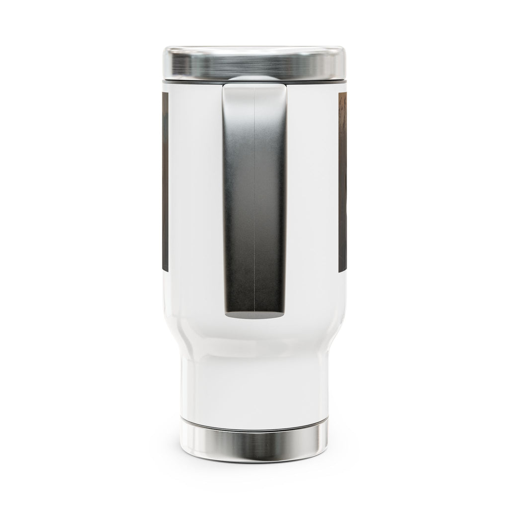 Soft Life, Strong Boundaries Travel Mug — 14oz Stainless Steel Travel Mug with Handle