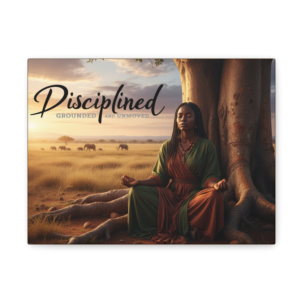 Disciplined Meditation Canvas Print — "Grounded and Unmoved" Wall Art