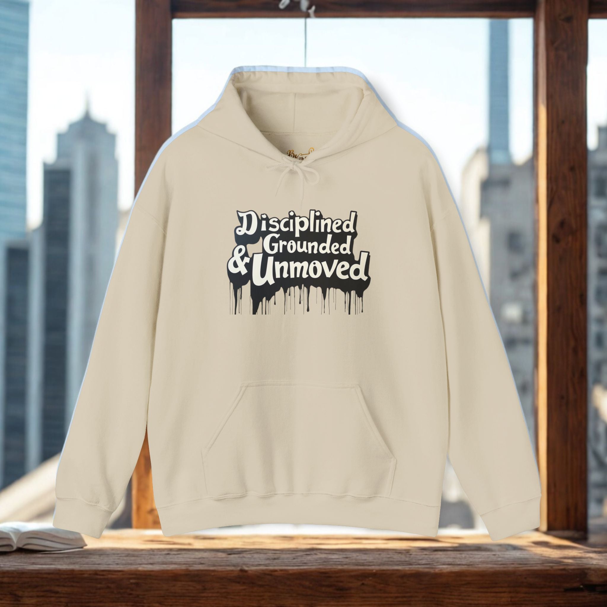 Disciplined & Grounded Hoodie — "Disciplined Grounded & Unmoved" Graphic Men Hoodie