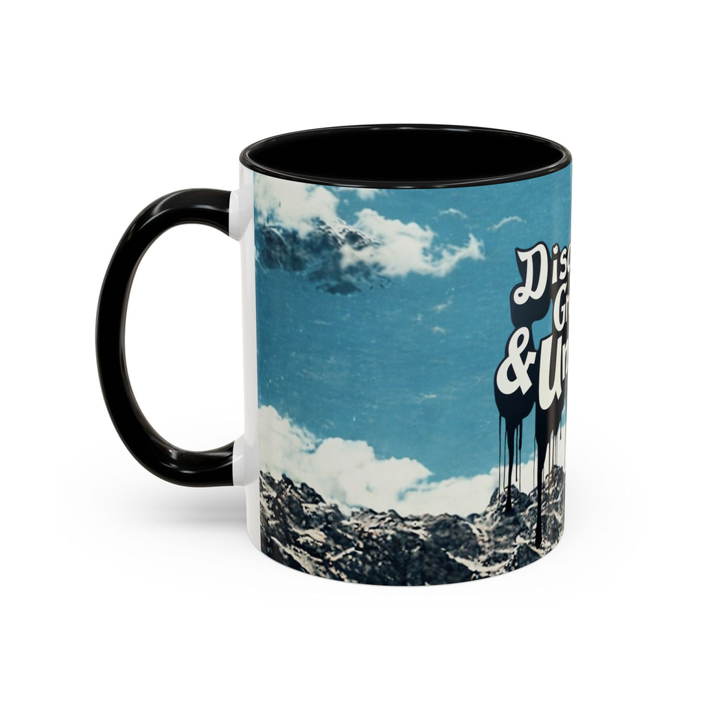 Disciplined, Grounded & Unmoved Coffee Mug — Motivational Mountain Accent Mug (11/15oz)
