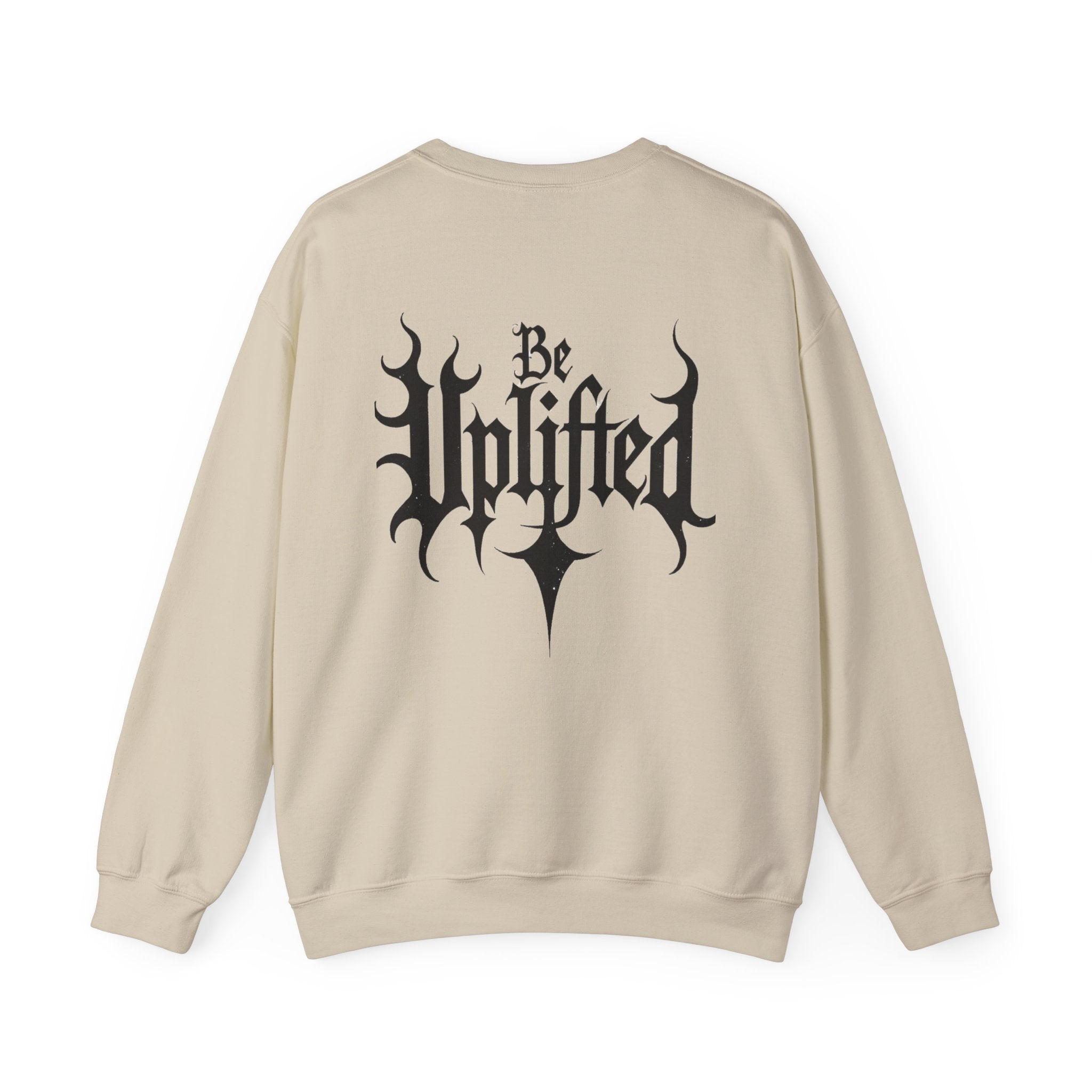 Be Uplifted Back Graphic Crewneck Sweatshirt | Soli Mind Front Logo