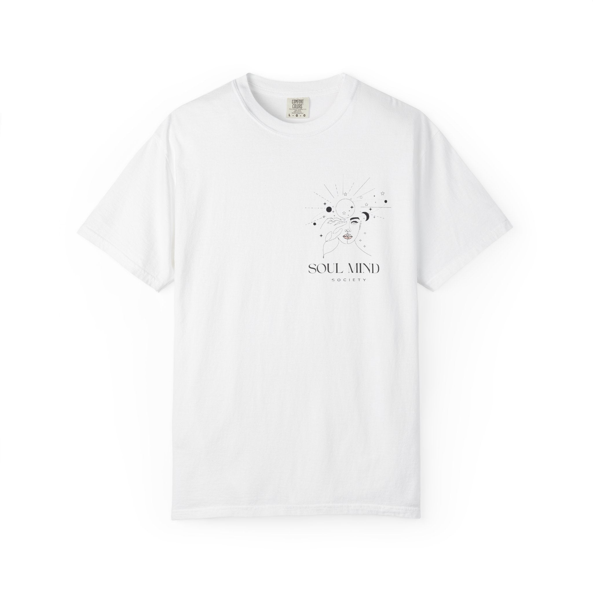 Soul Mind galactic skull illustration T-Shirt | spiritual logo tee