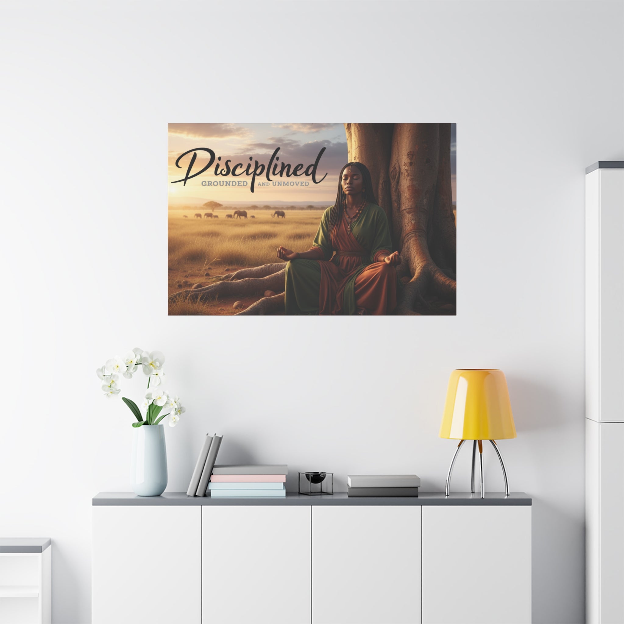 Disciplined Meditation Canvas Print — "Grounded and Unmoved" Wall Art