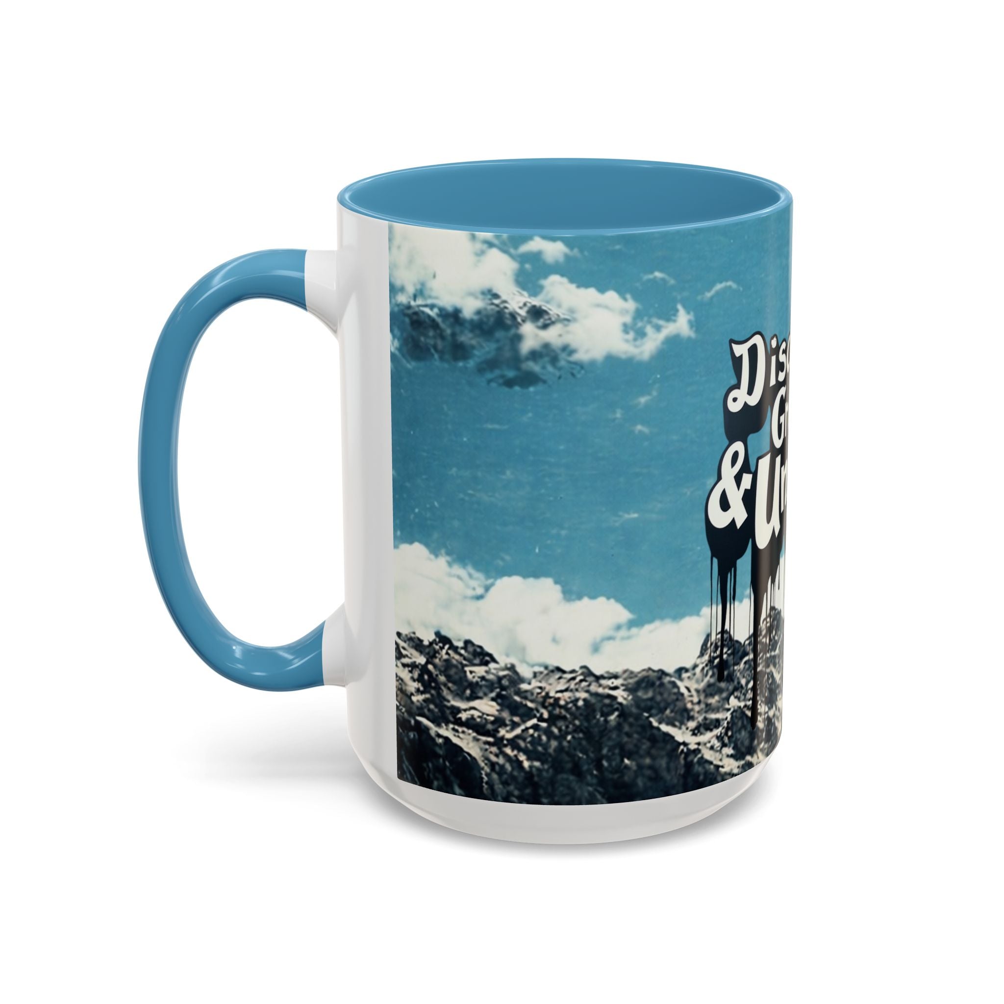 Disciplined, Grounded & Unmoved Coffee Mug — Motivational Mountain Accent Mug (11/15oz)