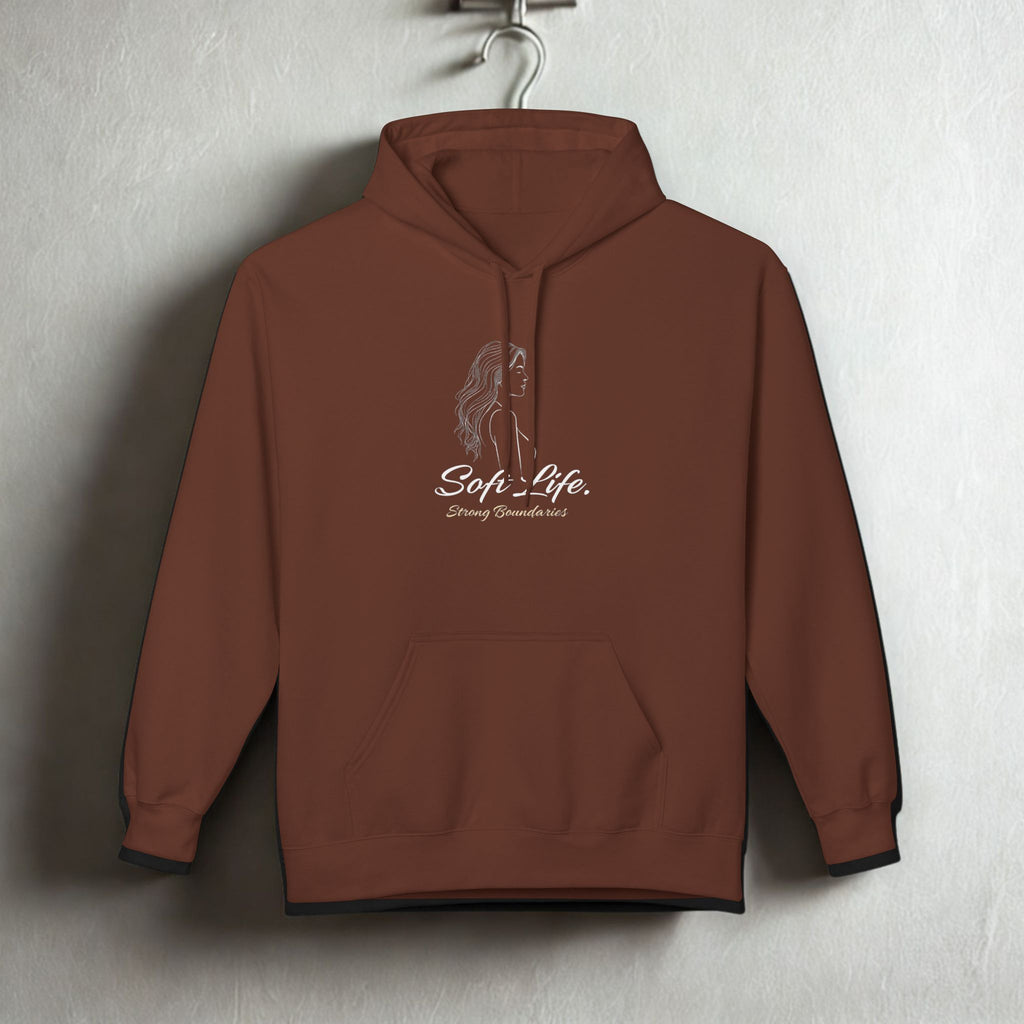 Soft-Spoken Brown Hoodie — 'Soft. Safe.' Comfort Fleece