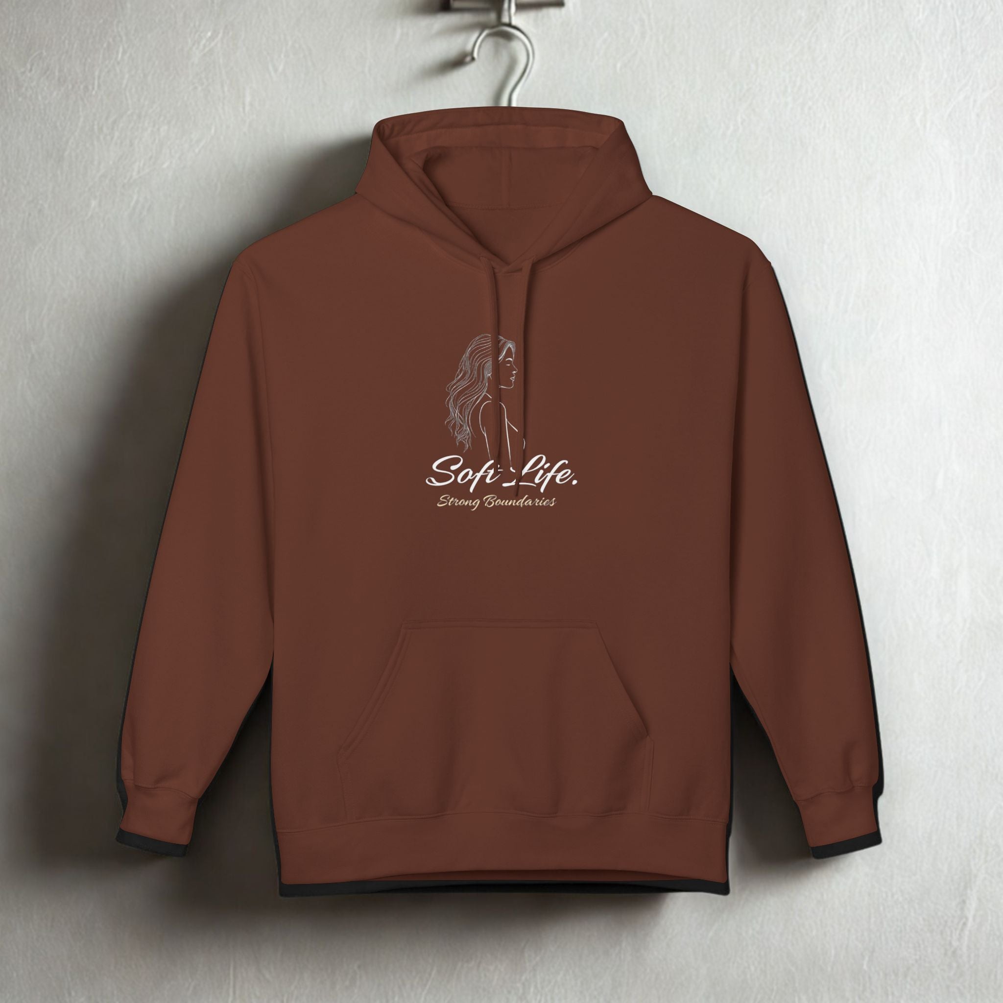 Soft-Spoken Brown Hoodie — 'Soft. Safe.' Comfort Fleece