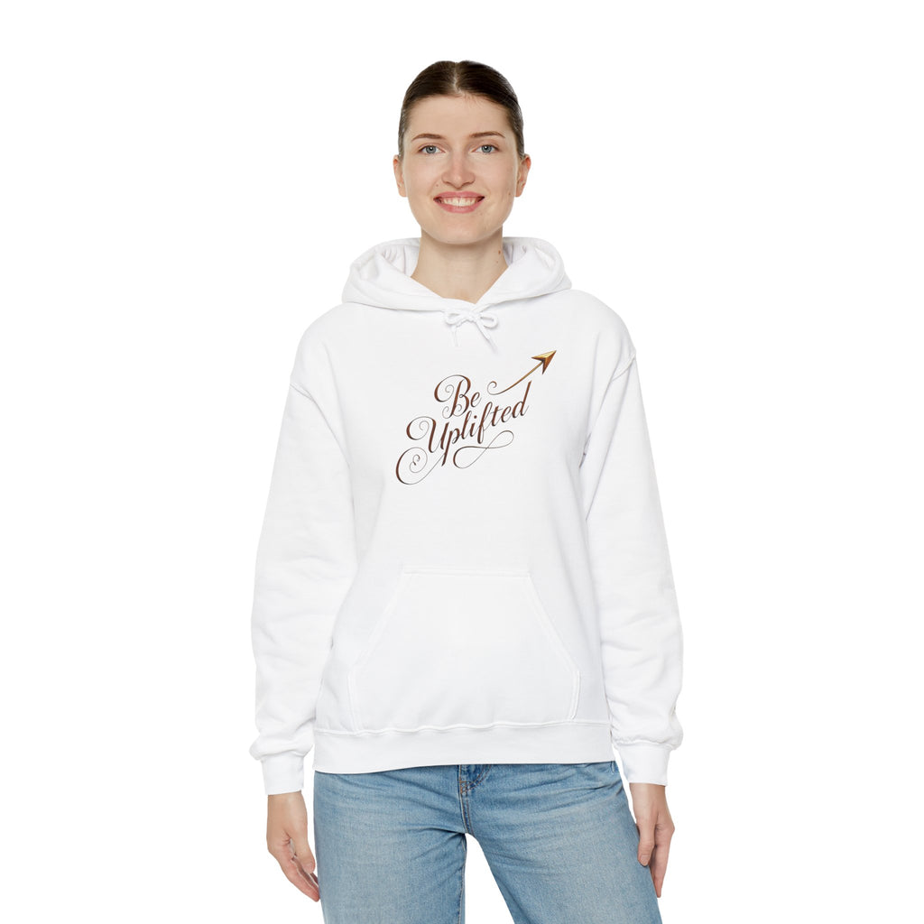 Be Uplifted script arrow Hoodie | Inspirational Typography Sweatshirt