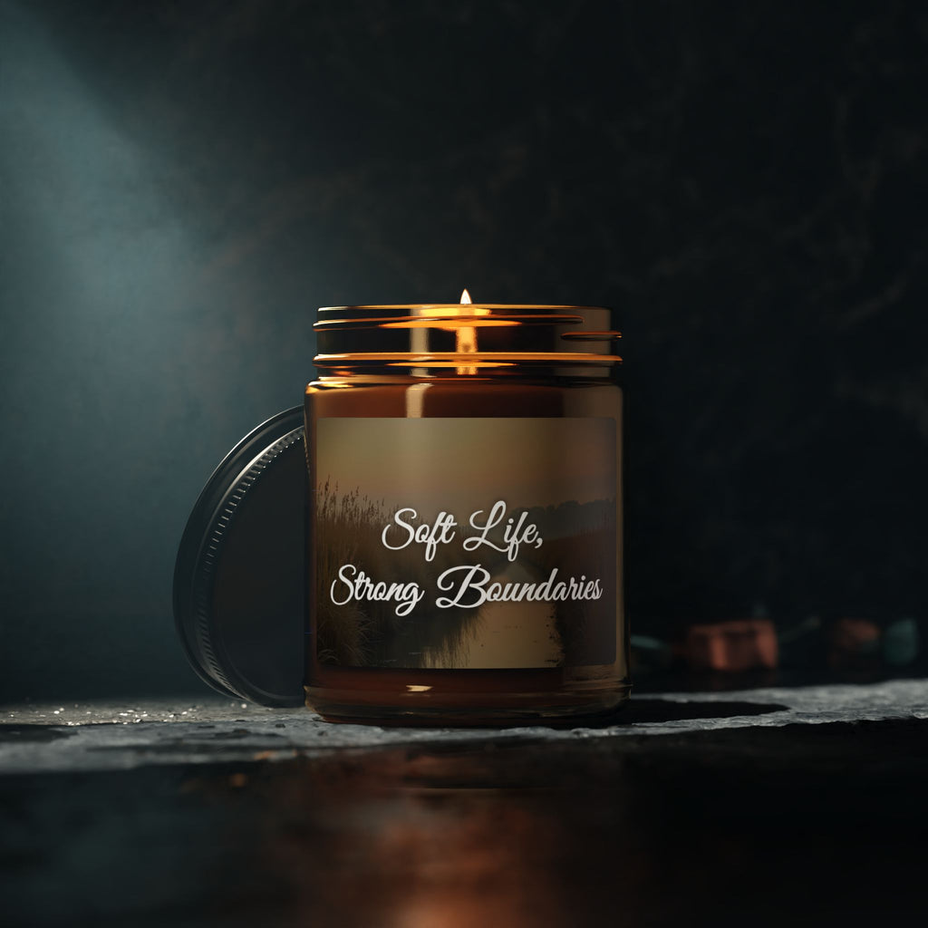 Soy Candle — "Soft Life, Strong Boundaries" Amber Jar (Multi-Size)
