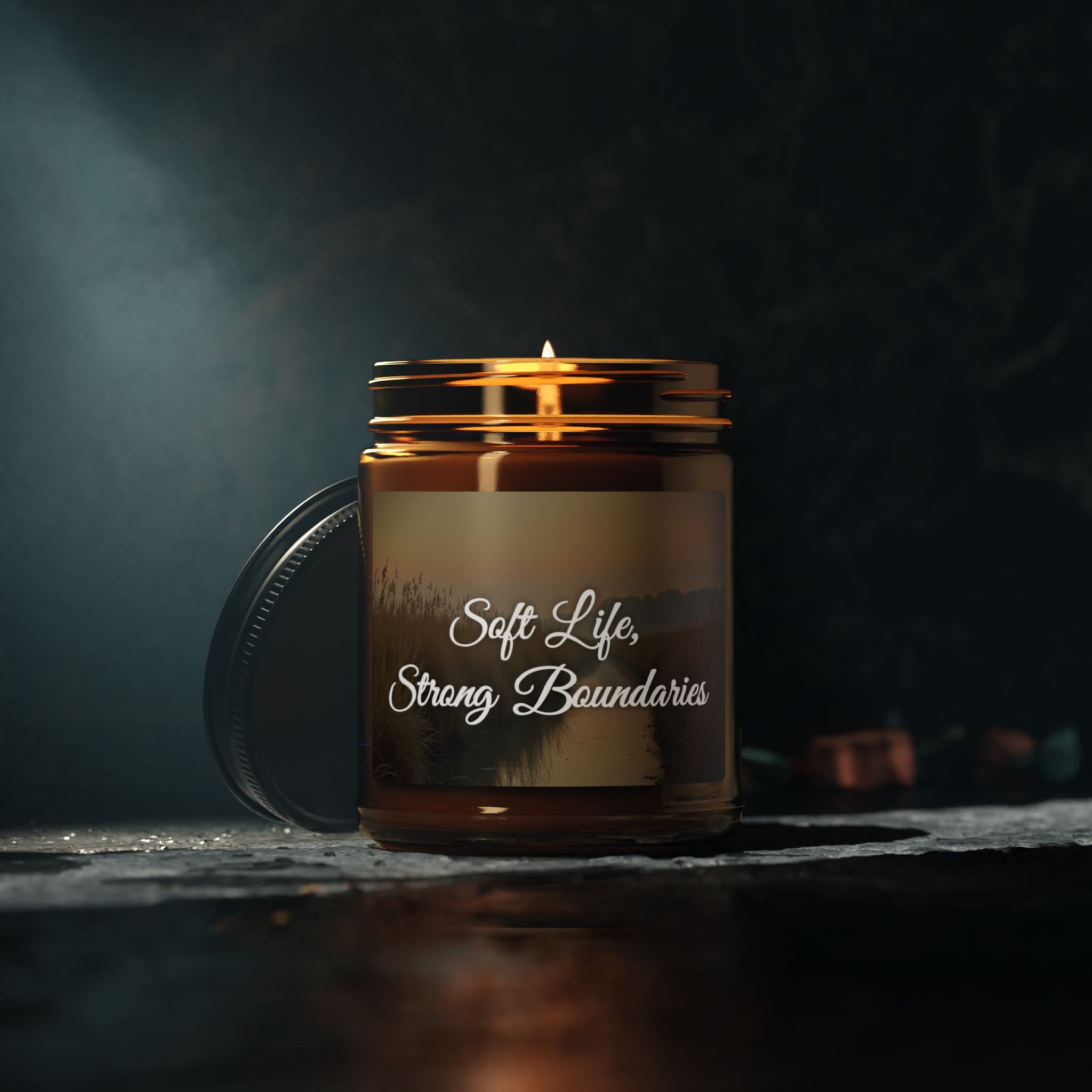 Soy Candle — "Soft Life, Strong Boundaries" Amber Jar (Multi-Size)