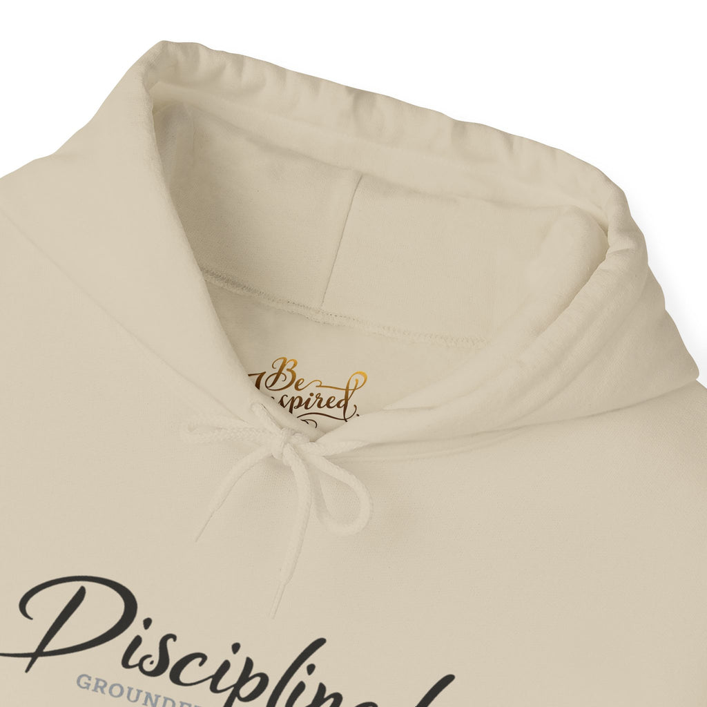 Disciplined Script Hoodie — Inspirational Minimalist Motivational Pullover