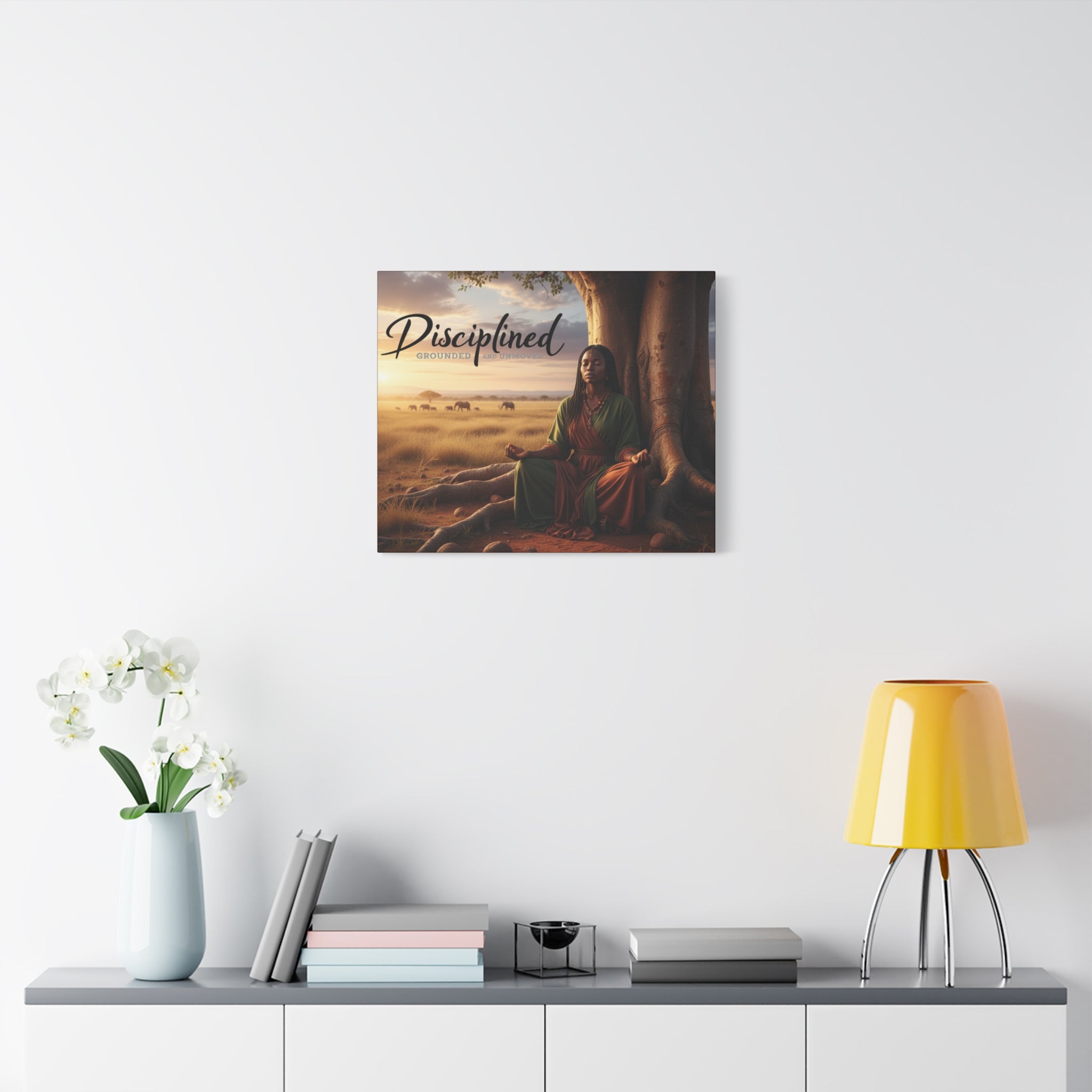 Disciplined Meditation Canvas Print — "Grounded and Unmoved" Wall Art