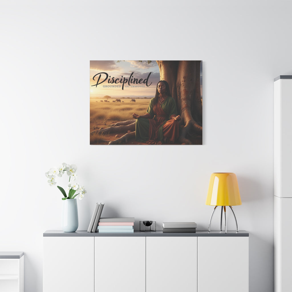 Disciplined Meditation Canvas Print — "Grounded and Unmoved" Wall Art
