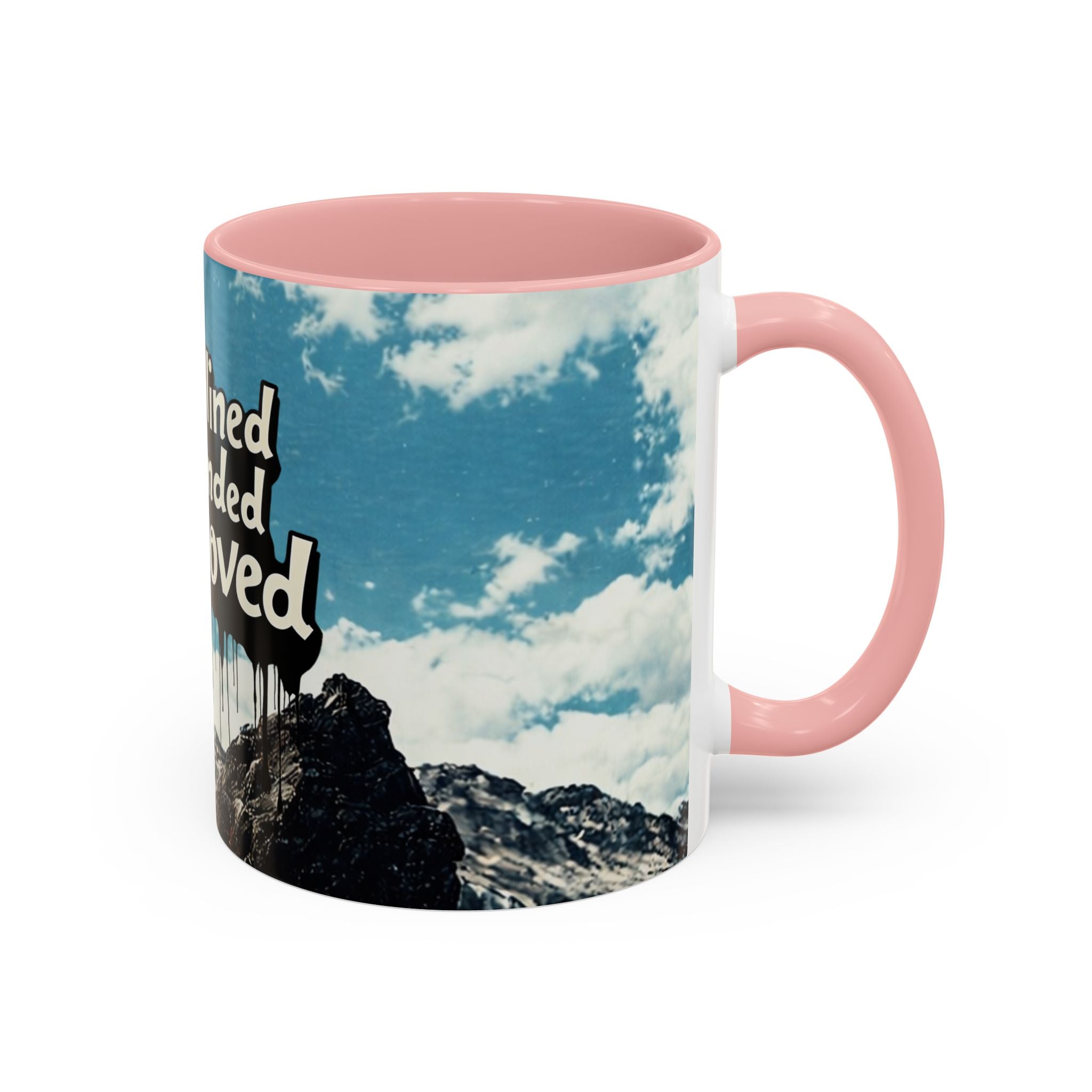 Disciplined, Grounded & Unmoved Coffee Mug — Motivational Mountain Accent Mug (11/15oz)
