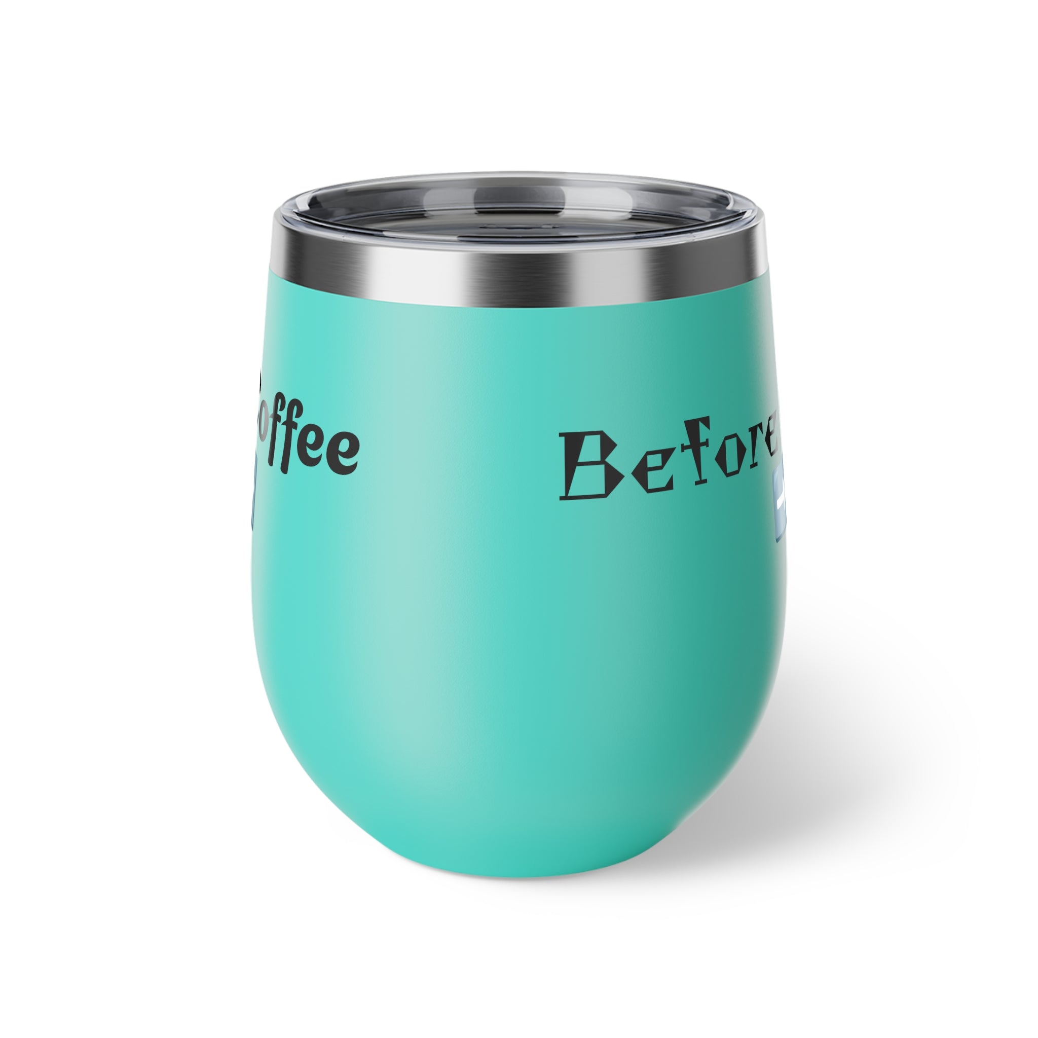 Before Coffee/ After Coffee Dragon Image Tumbler | 12oz Insulated Cup