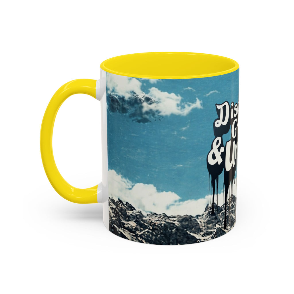 Disciplined, Grounded & Unmoved Coffee Mug — Motivational Mountain Accent Mug (11/15oz)